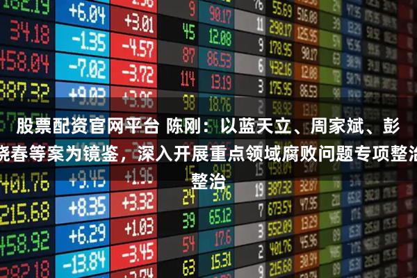 股票配资官网平台 陈刚：以蓝天立、周家斌、彭晓春等案为镜鉴，深入开展重点领域腐败问题专项整治
